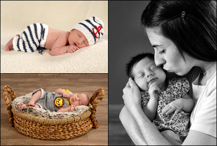 Photos de naissance et bébé en studio